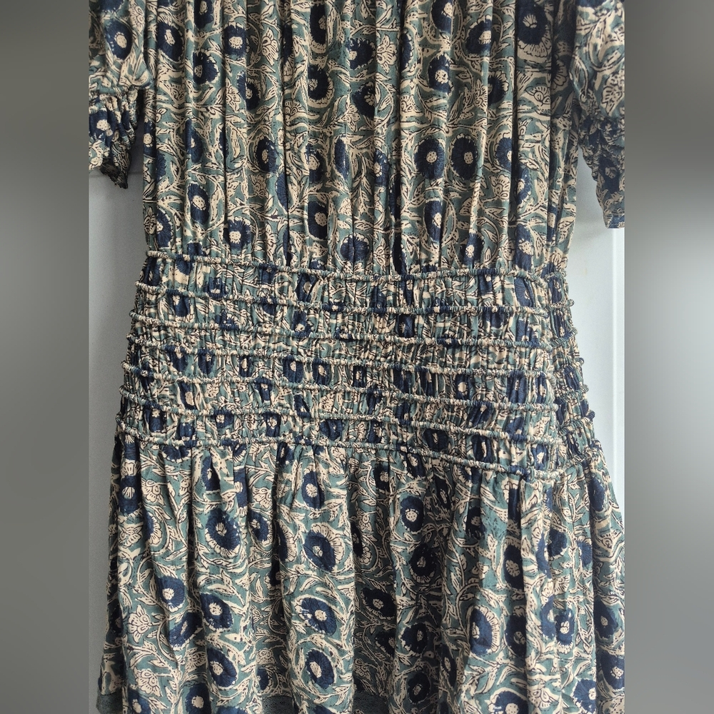 Sea New York Lucia Smocked Mini Dress - Clover Multi Green/Black Floral Print - Picture 3 of 11